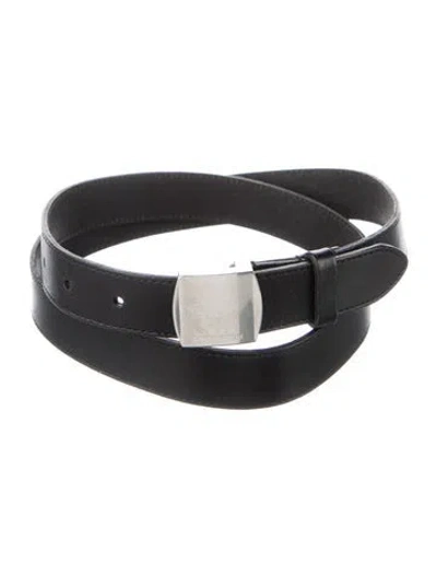 Pre-owned Saint Laurent Skinny Leather Belt Kit In Black