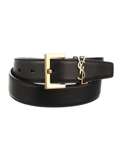 Pre-owned Saint Laurent Skinny Leather Belt Kit W/ Tags In Black
