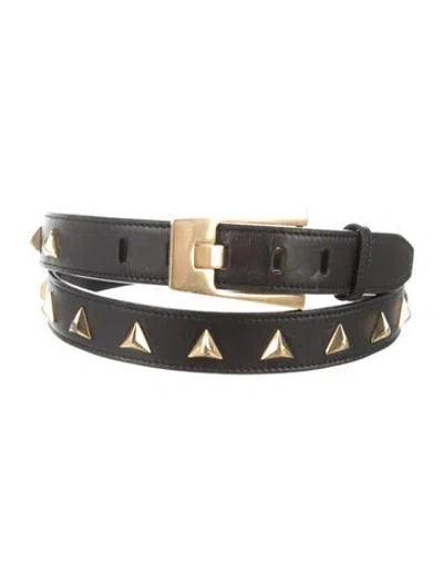 Pre-owned Saint Laurent Skinny Leather Belt In Multi