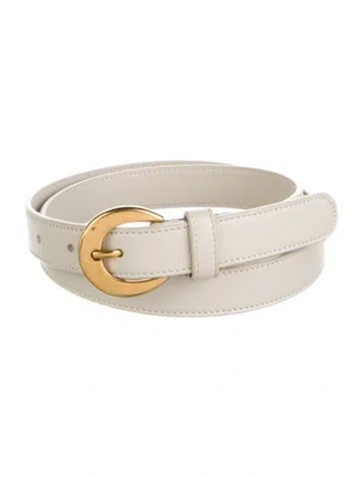 Pre-owned Saint Laurent Skinny Leather Belt In Neutral