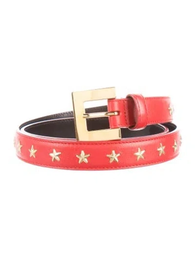 Pre-owned Saint Laurent Skinny Leather Belt In Red