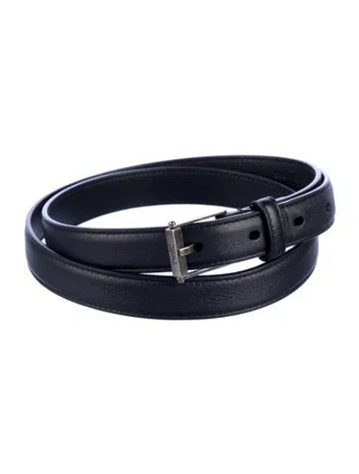 Pre-owned Saint Laurent Skinny Leather Waist Belt In Black