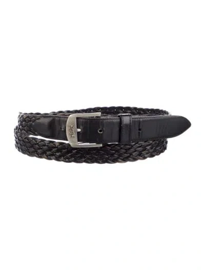 Pre-owned Saint Laurent Skinny Leather Waist Belt In Black