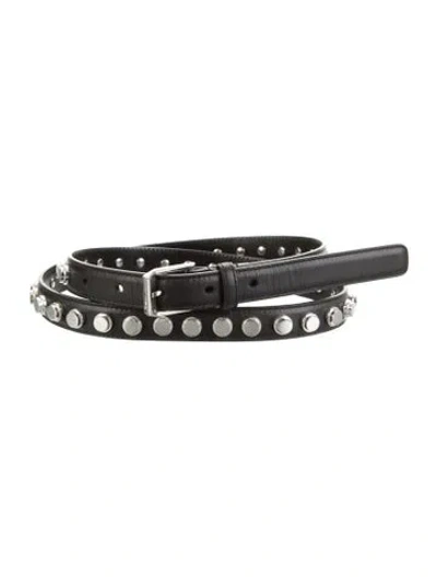 Pre-owned Saint Laurent Skinny Leather Waist Belt In Black