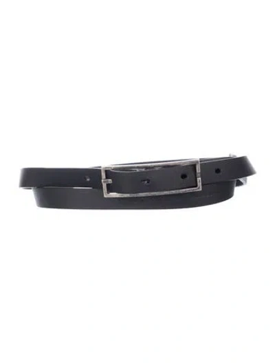 Pre-owned Saint Laurent Skinny Leather Waist Belt In Black