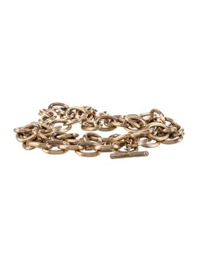Pre-owned Saint Laurent Skinny Metal Belt In Gold