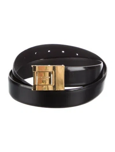 Pre-owned Saint Laurent Skinny Patent Leather Belt In Black