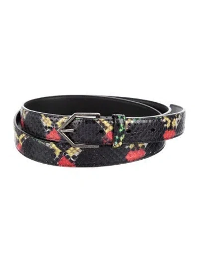 Pre-owned Saint Laurent Skinny Patent Leather Waist Belt In Black