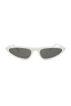 Saint Laurent Sl 703 Brand Line Classic 003 White Sunglasses In White & Grey