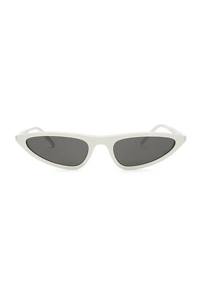 Saint Laurent Skinny Sunglasses In White & Grey