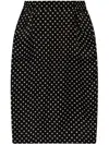 Saint Laurent Draped Polka-dot Silk-chiffon Midi Skirt