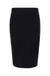 Saint Laurent Woman Midi Skirt Black Size L Wool, Polyamide, Recycled Elastane In Black
