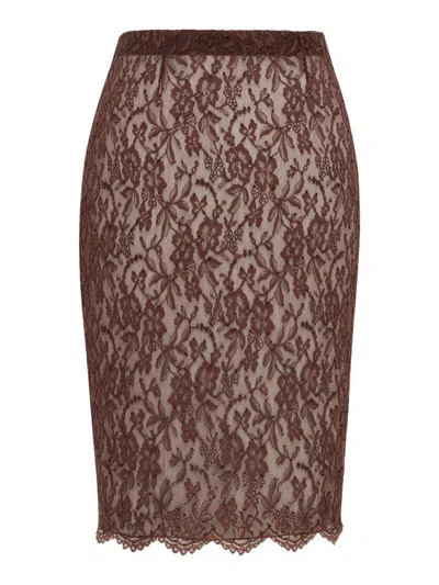 Saint Laurent Skirt In Brown