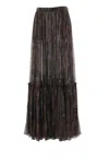 Saint Laurent Paisley Sheer Ruffled Maxi Skirt