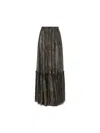 Saint Laurent Country-style Tiered Long Skirt