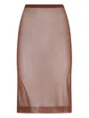 Saint Laurent Sheer Silk Knitted Pencil Skirt Clothing