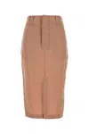 Saint Laurent Gonna In Crepe Rosa Carne Donna In Beige