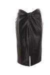 Saint Laurent Gonna In Pelle Nera Donna In Black