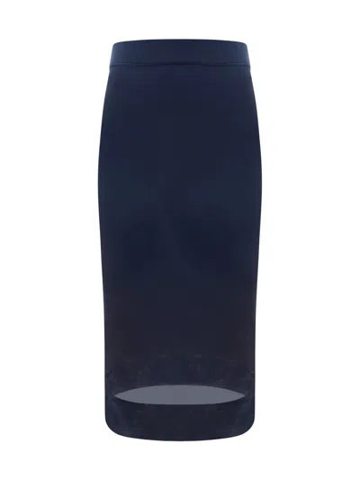 Saint Laurent Knit Pencil Skirt In Black