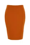 Saint Laurent High-waisted Stretch Viscose Blend Skirt In Orange