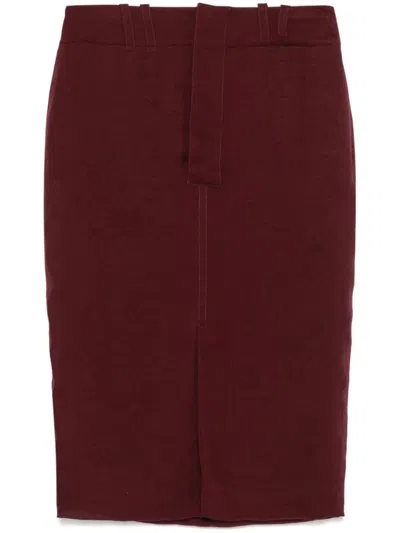 Saint Laurent Midi Skirt In Purple