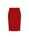 Saint Laurent Straight-hem Pencil Skirt In Red