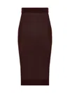 Saint Laurent Midi Skirt In Red