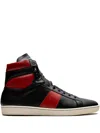 Saint Laurent Sl-02h High "black Red" Sneakers In Black