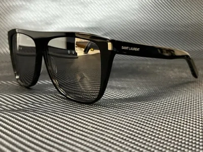 Pre-owned Saint Laurent Sl 1 001 Black Unisex Authentic Sunglasses 59mm In Gray
