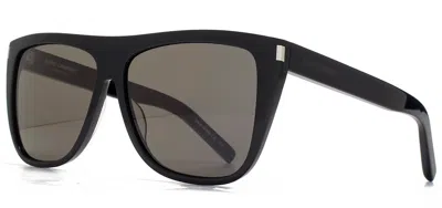 Pre-owned Saint Laurent Sl 1 Black/smoke Crystal Lens (002) Sunglasses