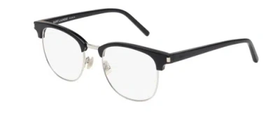 Pre-owned Saint Laurent Sl 104 001 Black/silver Eyeglasses In Clear