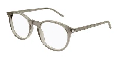 Saint Laurent Sl 106 025 Men's Glasses Brown Size 50 - Free Lenses - Blue Light Block Available In Gray