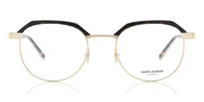 Saint Laurent Sl 124 Men's Glasses, Tortoiseshell, Size 50 In Gold