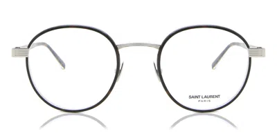 Saint Laurent Sl 125 Men's Glasses, Tortoiseshell, Size 49 In Metallic