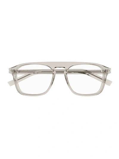 Saint Laurent Sl 157 Eyewear In Beige Beige Transpare