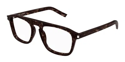Saint Laurent Sl 157 Men's Glasses, Tortoiseshell, Size 52 In Brown
