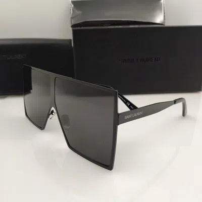 Pre-owned Saint Laurent Sl 182 Betty 001 Sunglasses Black Grey Square Authentic In Gray