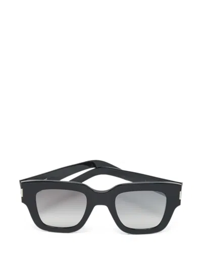Pre-owned Saint Laurent Sl 184 Slim Square Sunglasses In Black