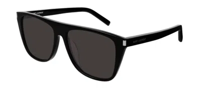 Pre-owned Saint Laurent Sl 1/f 001 Black Square Unisex Sunglasses