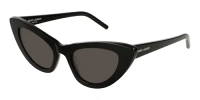 Pre-owned Saint Laurent Sl-213-lily-001-52 Black In Gray