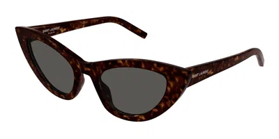 Saint Laurent Sl 213 Lily 016 Women's Sunglasses Tortoiseshell Size 52 In Yellow