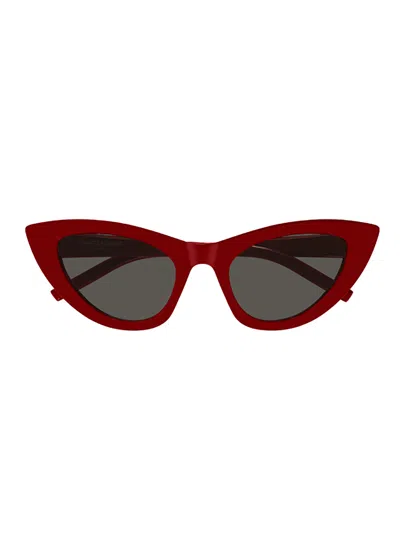 Saint Laurent Sl 213 Lily Sunglasses In Red Red Grey