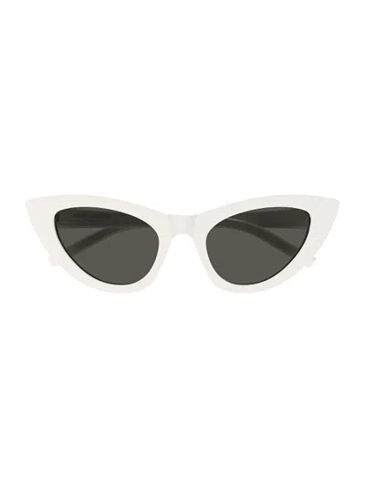 Saint Laurent Sl 213 Lily Sunglasses In White White Grey