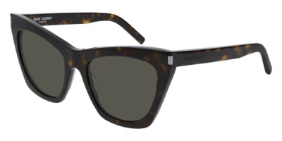 Saint Laurent Sl 214 Kate 006 Women's Sunglasses Tortoiseshell Size 55 In Brown