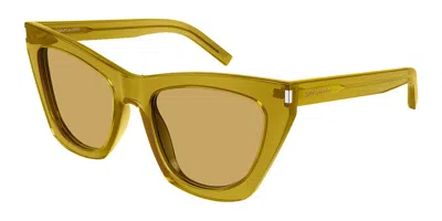 Saint Laurent Sl 214 Kate 037 Women's Sunglasses Green Size 55