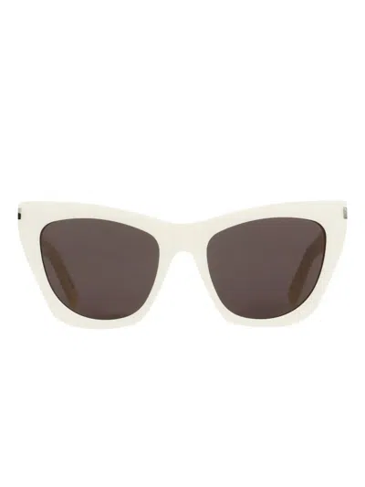 Saint Laurent Sl 214 Kate Cat-eye Frame Sunglasses In White