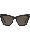 Saint Laurent Cat Eye Sunglasses In Black
