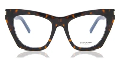 Saint Laurent Sl 214 Kate Opt 002 Occhiali Da Vista Tartarugatishell Per Donna (solo Montatura) In Purple