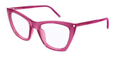 Saint Laurent Sl 214 Kate Thin Opt 005 Occhiali Da Vista Rosa Per Donna (solo Montatura) In Pink