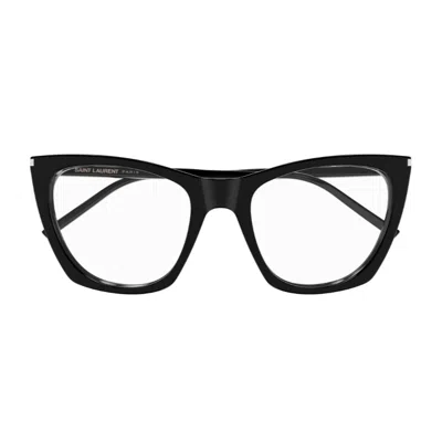 Saint Laurent Sl 214 Kate Thin Opt Linea Corner Angle 001 Black Glasses
